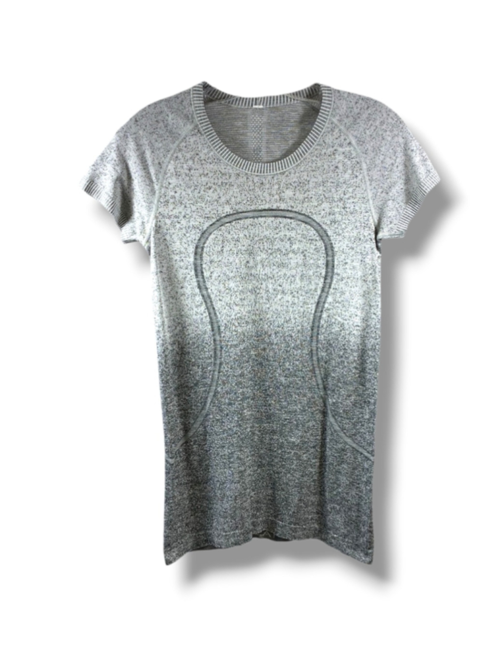 Lululemon Swiftly Tech Short Sleeve Crew in Black White Silver Size 8